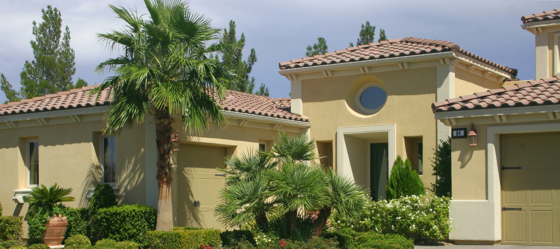 Family in front of new house
